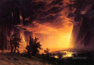  valley Painting - Sunset in the Yosemite Valley Albert Bierstadt